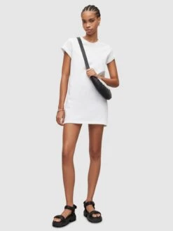 AllSaints Robes En Jersey Robe ANNA Femme Blanc -Stil Femme Soldes Boutique 116b83362a976776f03007e9dc75d207
