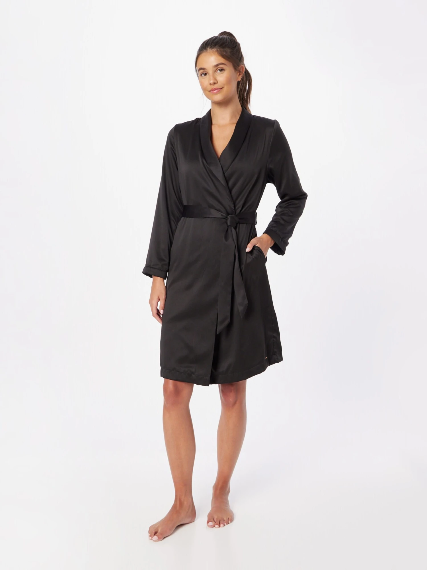 Hunkemöller Robes De Chambre Robe De Chambre Femme Noir 5 Hunkemöller Robes De Chambre Robe De Chambre Femme Noir – Image 3