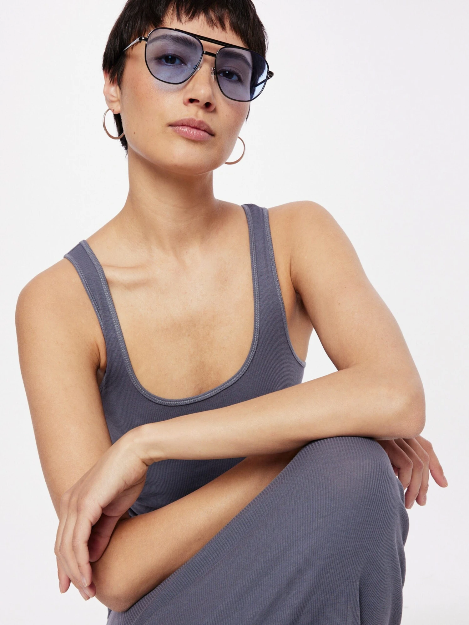 WEEKDAY Robes En Jersey Robe Femme Gris 4 WEEKDAY Robes En Jersey Robe Femme Gris – Image 2