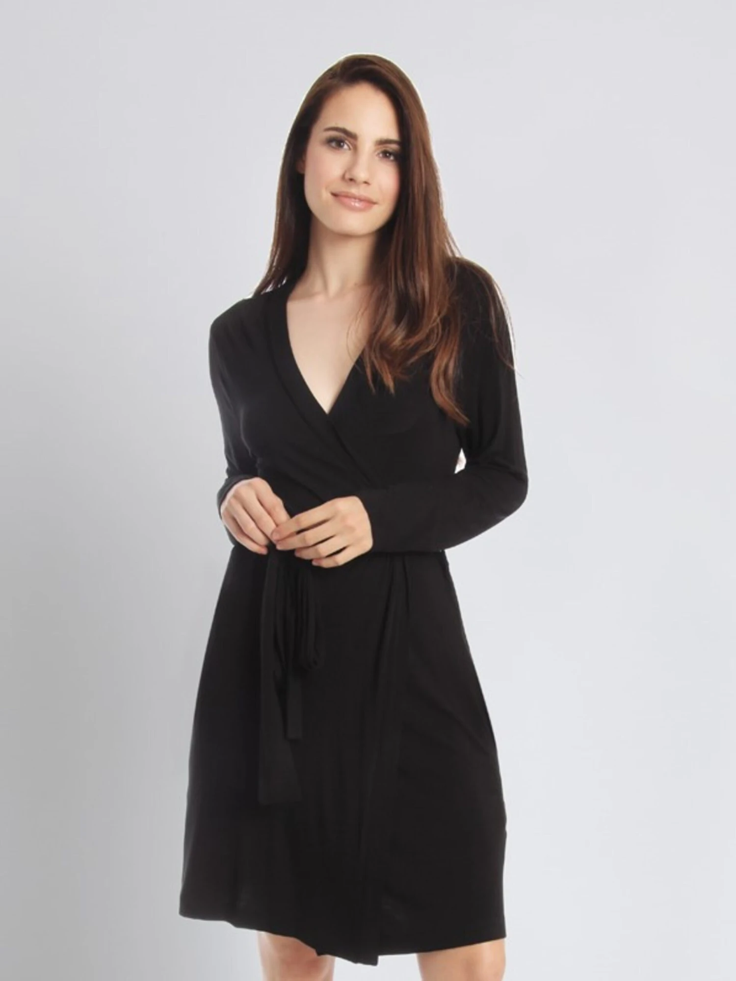 Robes De Chambre Robe De Chambre CASUAL COMFORT Femme Noir 4 Robes De Chambre Robe De Chambre CASUAL COMFORT Femme Noir – Image 2