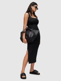 AllSaints Robes En Jersey Robe SUZY Femme Noir -Stil Femme Soldes Boutique 5d05cb981598a4b81d33665ba1fe1c5f
