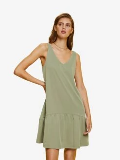 ESPRIT Robes Dété Robe D’été Femme Kaki -Stil Femme Soldes Boutique 7d4f149ecb49214db55ae5b9d6c7c7d3