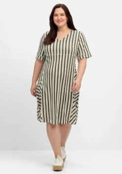 Sheego Robes En Jersey Robe Femme Kaki / Vert Pastel -Stil Femme Soldes Boutique 7ecffcefb877bd930042d24e4bc4ccc8