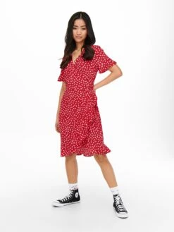 ONLY Robes Dété Robe D’été Olivia Femme Rouge -Stil Femme Soldes Boutique 8b821093725387afe815eaa571a430e3