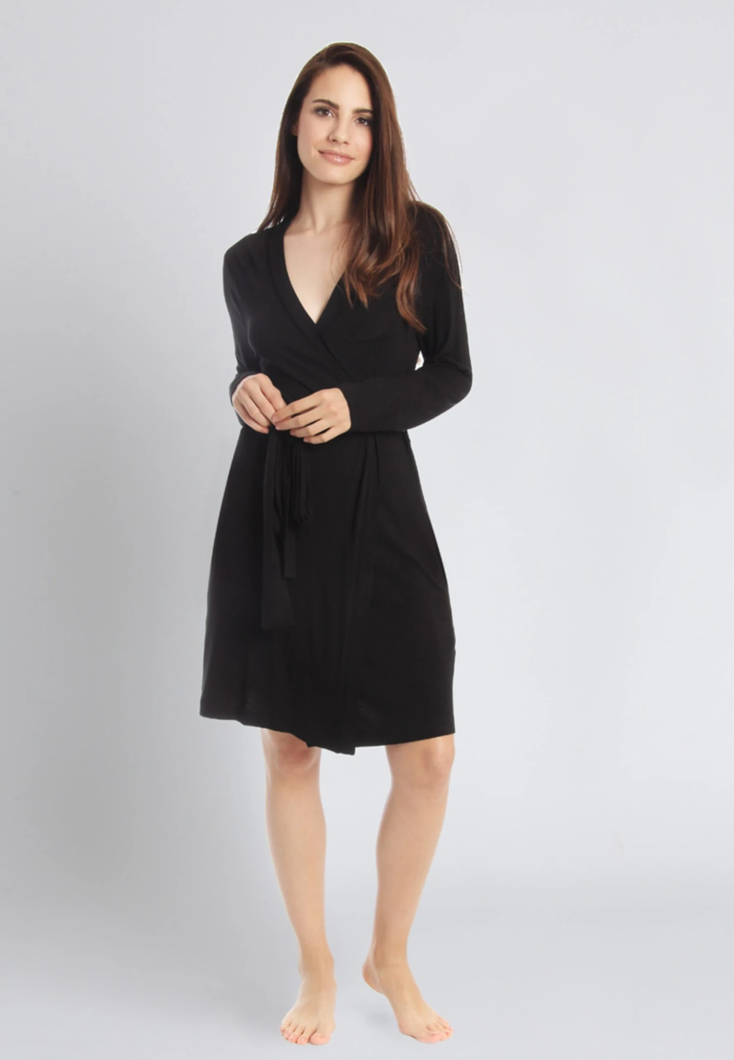 Robes De Chambre Robe De Chambre CASUAL COMFORT Femme Noir 5 Robes De Chambre Robe De Chambre CASUAL COMFORT Femme Noir – Image 3