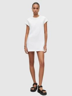 AllSaints Robes En Jersey Robe ANNA Femme Blanc -Stil Femme Soldes Boutique 9780d25f30906312a2c4352f2c16cf83