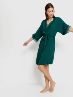 Robes De Chambre Robe De Chambre Femme Vert -Stil Femme Soldes Boutique 9a6503a9717f9ea591bb5df60d4a0af9