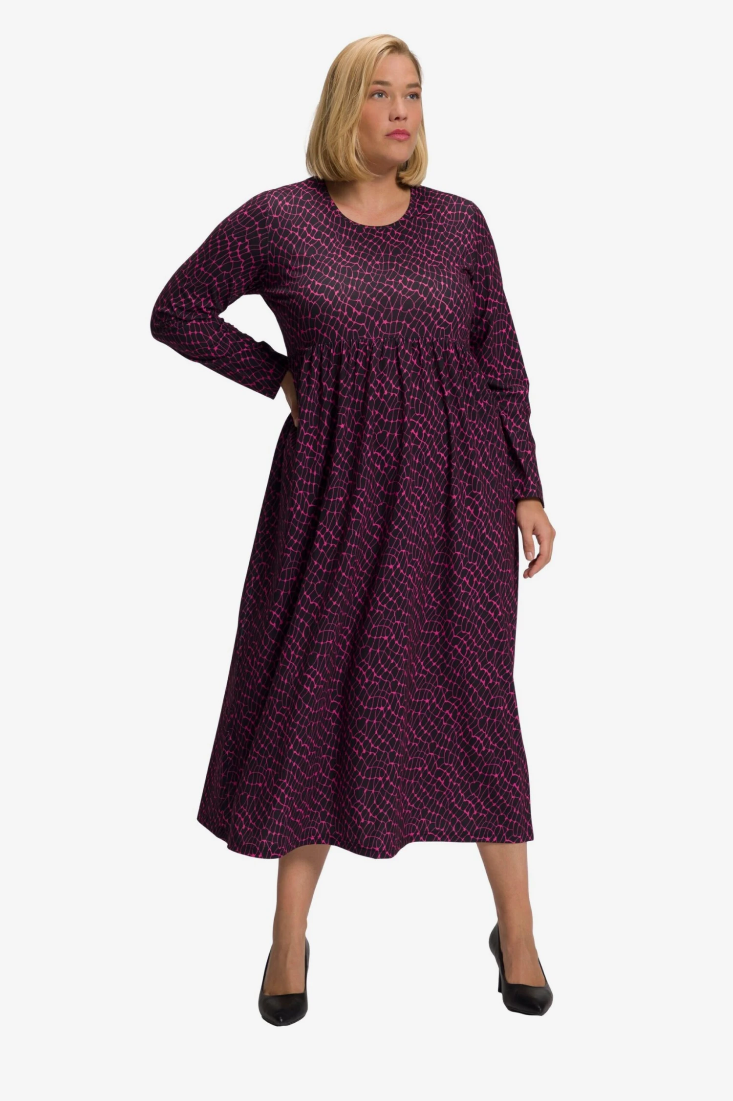 Ulla Popken Robes En Jersey Robe Femme Violet / Noir 5 Ulla Popken Robes En Jersey Robe Femme Violet / Noir – Image 3