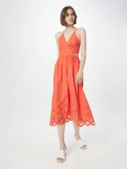 Suncoo Robes Dété Robe D’été Femme Orange Foncé -Stil Femme Soldes Boutique d055f6af295d2f109e638af88181f33c