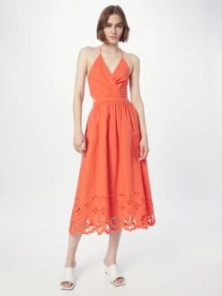 Suncoo Robes Dété Robe D’été Femme Orange Foncé -Stil Femme Soldes Boutique e119ab8b3771c9daca5192e8776cf8af