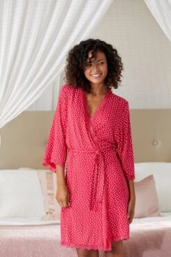 S.Oliver Robes De Chambre Robe De Chambre Femme Rose Foncé -Stil Femme Soldes Boutique e14fb0e907ae9969c120bff2fa7d4def