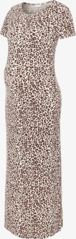 Mamalicious Robes En Jersey Robe Lenni Femme Marron / Blanc
