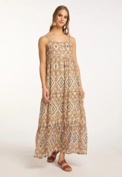 IZIA Robes Dété Robe D’été Gaya Femme Orange Clair -Stil Femme Soldes Boutique f06339077b4c2ecb19fc2b7becc29b1b