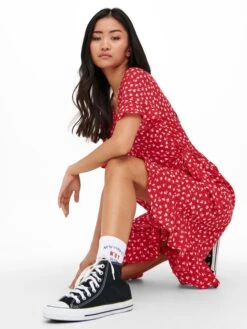 ONLY Robes Dété Robe D’été Olivia Femme Rouge -Stil Femme Soldes Boutique ffd6bc37ac6bfa98a6fec23161707826