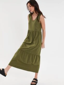 Threadbare Robes Dété Robe D’été Byers Tiered Femme Olive -Stil Femme Soldes Boutique ffdeb1c717571ab729716fd3d0a45882